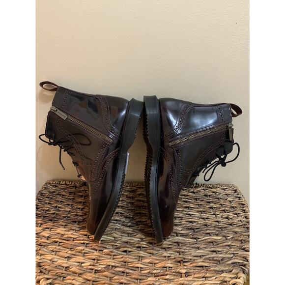 DR. MARTENS Delphine 8-Eye Brogue Boot Oxblood Maroon 10 new without box - Picture 2 of 13